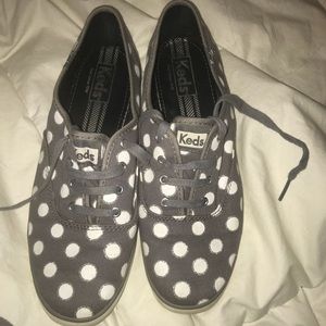 Grey Polka Dot Keds